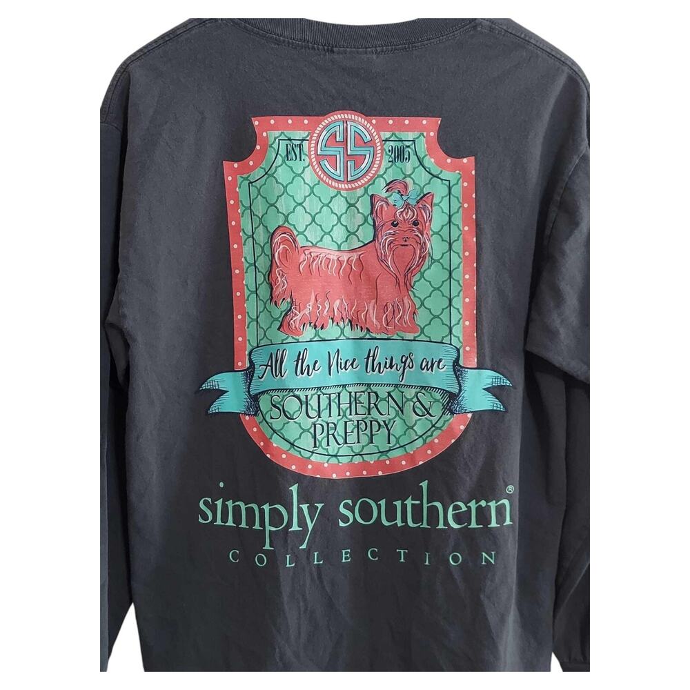Simply Southern Gray All The Nice Things Are Southern And Preppy Size Medium EUC